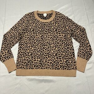 a new day Leopard Print Sweater - Tan and Black